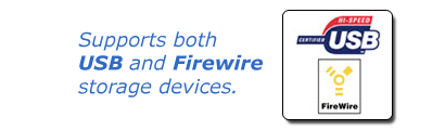 Supports USB & Fireware